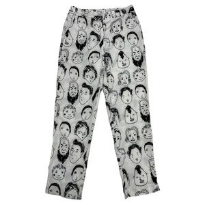 Shekou Abstract Face Print Trousers